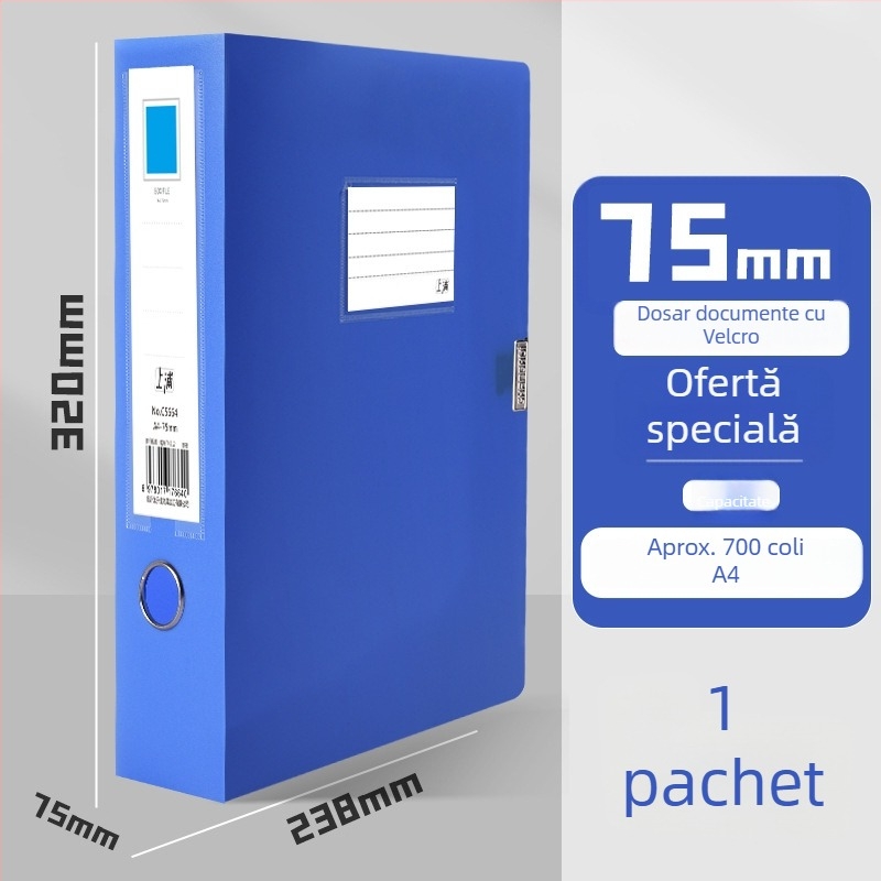 Cutie pentru dosare A4, plastic, capacitate mare, depozitare documente de birou