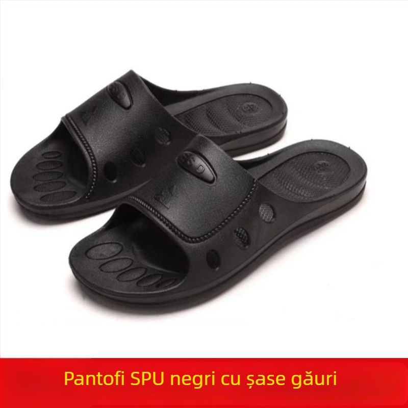 Papuci antistatice pentru atelier electronic fără praf, ESD, talpă SPU moale, cu șase găuri mici, ușori, antiderapante, talpă îngroșată