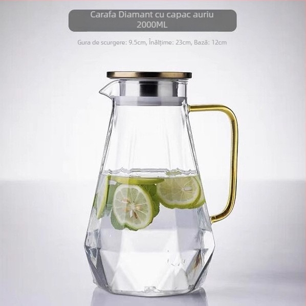 Set din sticlă pentru ceai și apă rece – rezistent la temperaturi înalte, capacitate mare, anti-cadere, design elegant, lux discret