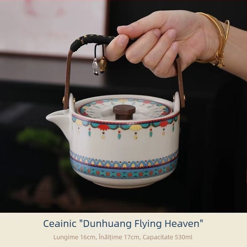 Set de ceai japonez din porțelan pentru uz casnic, pentru 6 persoane, ceainic și set de ceai, cutie cadou, personalizare logo