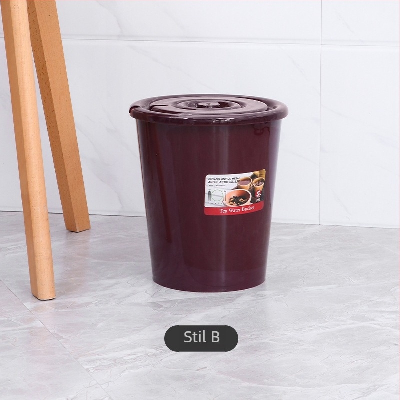 Recipient plastic portabil pentru resturi de ceai, cu strecurătoare și suport de drenaj