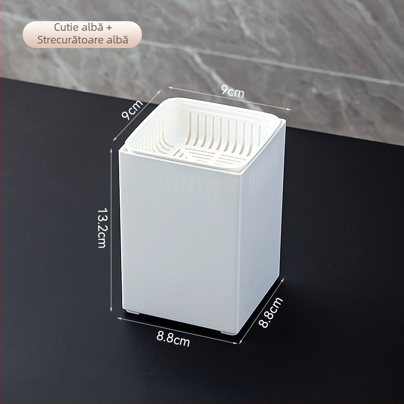 Accesorii moderne pentru ceai: recipient de birou pentru resturi de ceai cu filtru pentru frunze și drenaj, coș mic de gunoi de birou