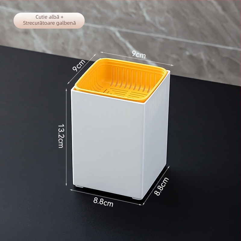 Accesorii moderne pentru ceai: recipient de birou pentru resturi de ceai cu filtru pentru frunze și drenaj, coș mic de gunoi de birou