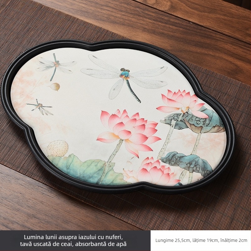 Tavă de ceai mică, absorbantă, în stil chinezesc, pentru set de ceai ceramic Kung Fu
