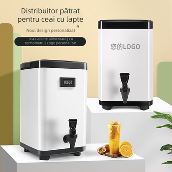 Recipient din oțel inoxidabil 304 pentru ceai cu lapte, pătrat izolat, destinat magazinelor de milk tea, recipient pentru infuzarea ceaiului, cu logo personalizat