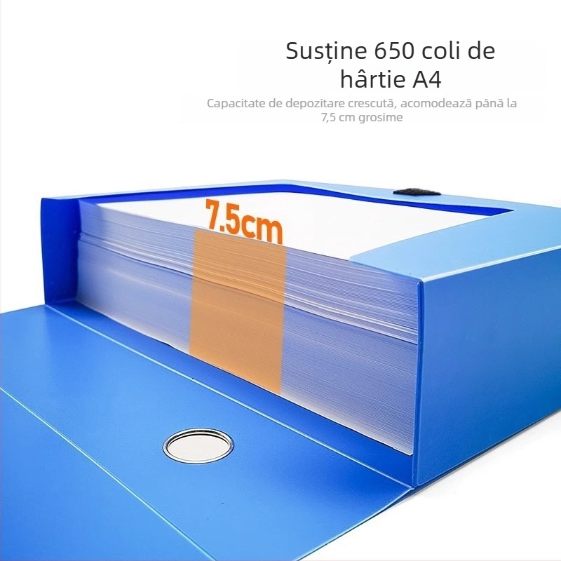 Cutie de fișiere A4 îmbunătățită, 55 mm, cutie din plastic pentru documente și foi de test