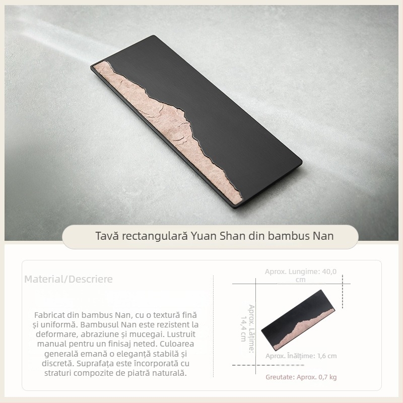 Tăviță de ceai Nan Yuanshan din bambus – simplă pentru uz casnic, în living, stil chinezesc retro pentru infuzare uscată