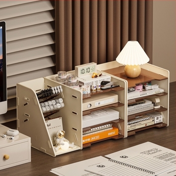 Cutie de depozitare pentru birou cu compartimente, pentru fișiere A4, organizator modern minimalist