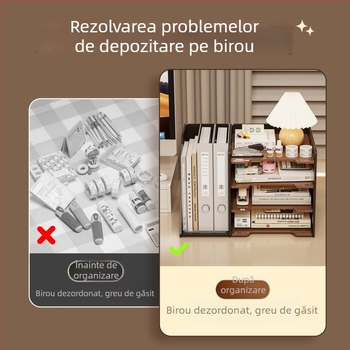 Cutie de depozitare pentru birou cu compartimente, pentru fișiere A4, organizator modern minimalist
