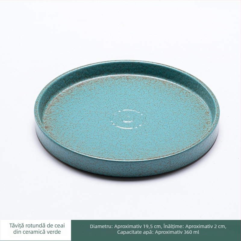 Tava ceramică pentru ceai cu variații ale glazurii la cuptor, dreptunghiulară, compactă pentru uz casnic, design modern minimalist pentru Kung Fu
