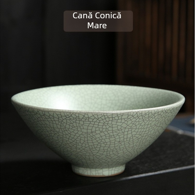 Set Gongfu de ceai din porțelan, cu o singură cană de ceai și o ceașcă de degustare