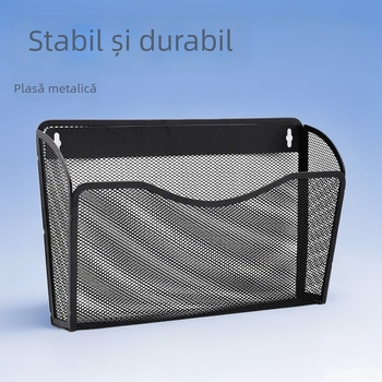 Raft din fier forjat cu plasă pentru fișiere, bibliotecă de birou, cutie pentru reviste și coș suspendat, fără găuri