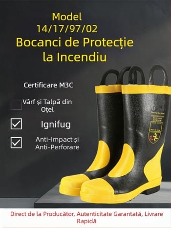 Ghete de protecție pentru pompieri cu plăci din oțel
