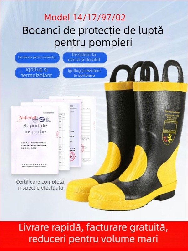 Ghete de protecție pentru pompieri cu plăci din oțel