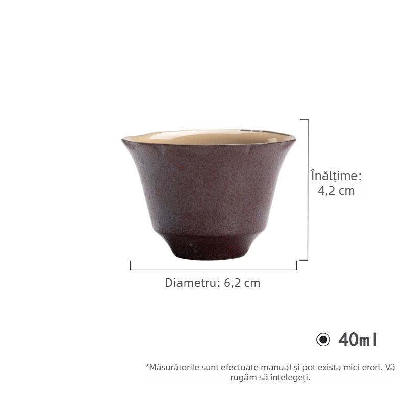 Yinchuantang ceașă de ceai în stil japonez, ceramică brută cu margine în formă de floare, set Kung Fu pentru ceai, stil wabi-sabi, ceașcă de degustare a ceaiului, singură ceașă, lux ușor