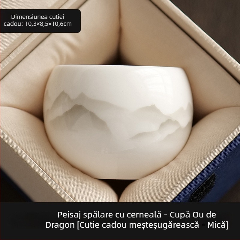 Ceașcă mare de ceai Blanc-de-Chine din porțelan, ceramică albă, stil minimalist