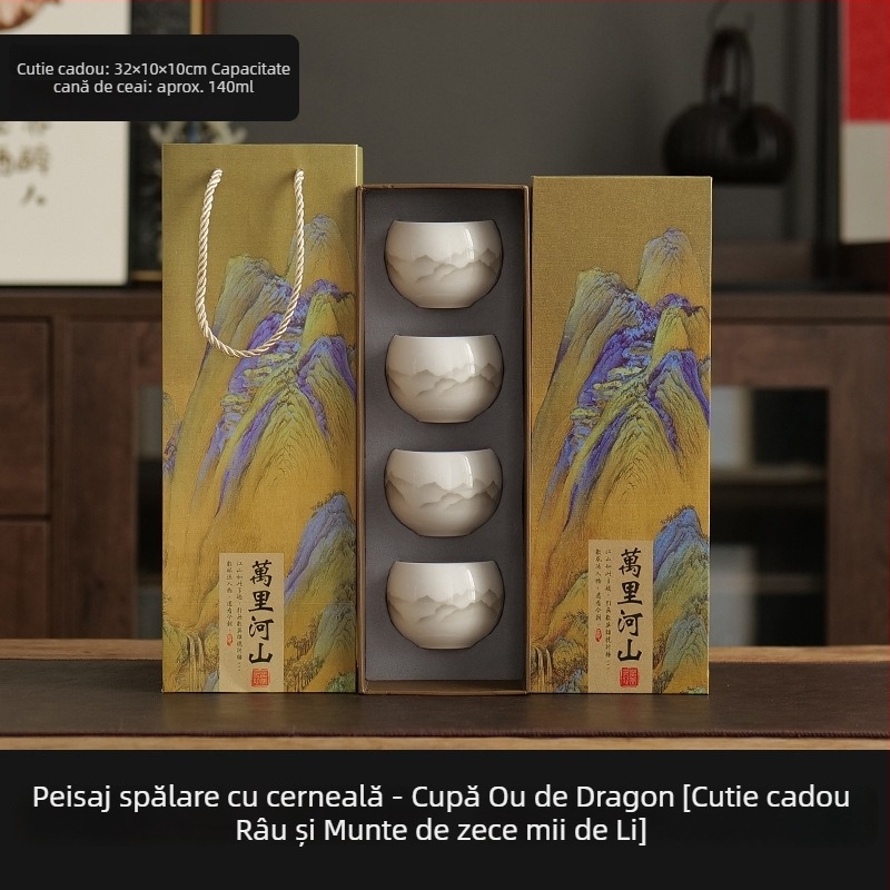 Ceașcă mare de ceai Blanc-de-Chine din porțelan, ceramică albă, stil minimalist