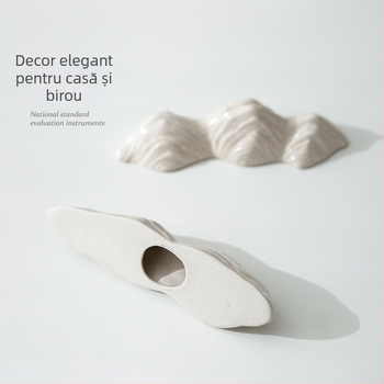 Raft ceramic pentru ceai în stil japonez, cu tavă – accesorii ceremonie ceai, organizator de masă și suport pentru pensule/stilouri