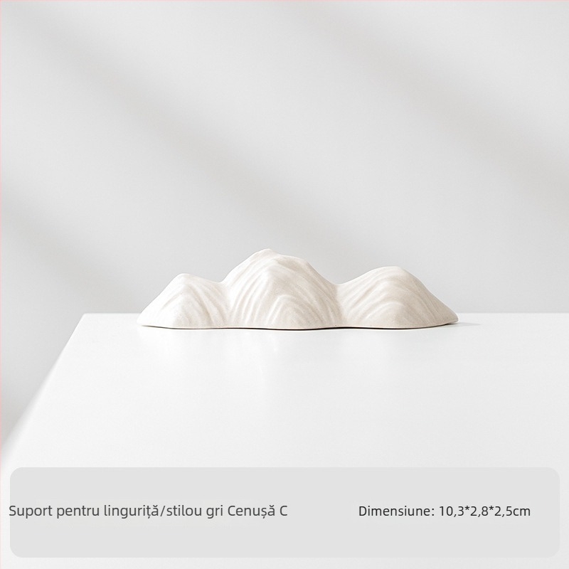 Raft ceramic pentru ceai în stil japonez, cu tavă – accesorii ceremonie ceai, organizator de masă și suport pentru pensule/stilouri