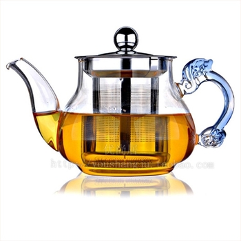 Ceainic de sticlă cu filtru din oțel inoxidabil pentru ceai de flori, pentru aragaz ceramic