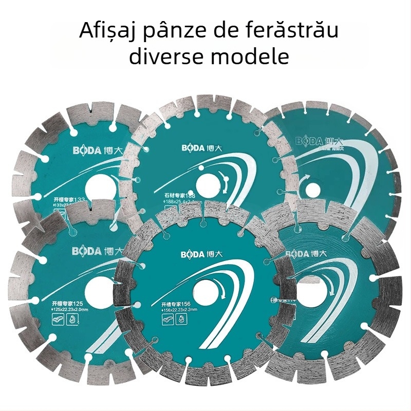 Disc diamant pentru tăierea pietrei, betonului și marmurii – tăiere uscată și canelare