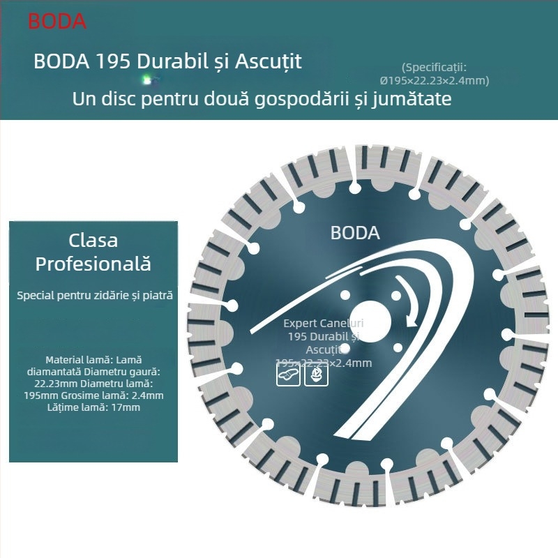 Disc diamant pentru tăierea pietrei, betonului și marmurii – tăiere uscată și canelare