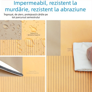 Ika capac transparent autoadeziv, mat, pentru cărți B5 și A4, impermeabil și rezistent la murdărie, husă protectoare pentru elevi din ciclul primar și gimnazial
