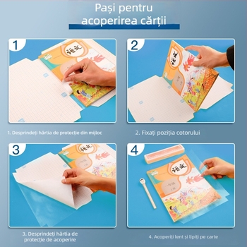 Deli 70567 Capac de carte autoadeziv, transparent matt, pentru A4, PVC, rezistent la apă