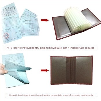 Copertă pentru carnet de domiciliu, cu suport pentru card și protecție pentru documente