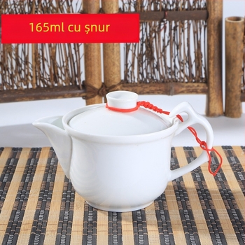 Ceainic Kung Fu din ceramică albă, cu mâner lateral, stil chinezesc, mărime medie, 165 ml