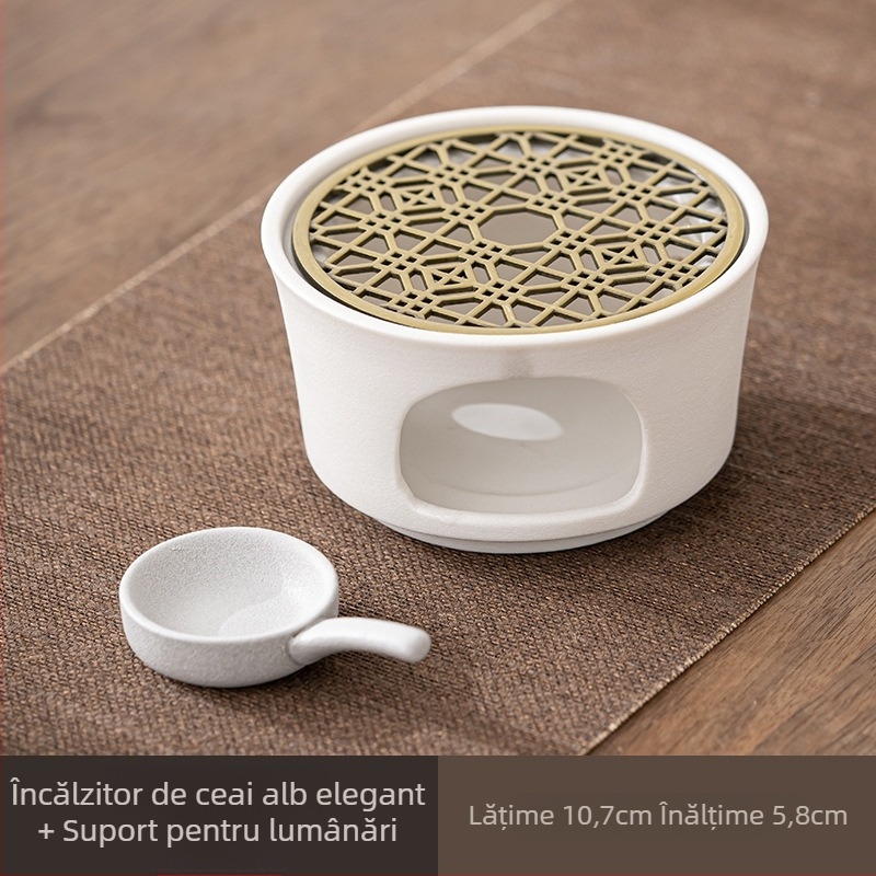 Încălzitor ceramic pentru ceainic, suport de lumânare pentru încălzire și menținerea căldurii, arzător cu lemn sacru pentru aromaterapie
