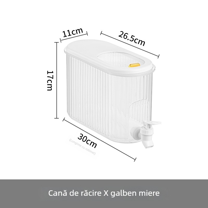 Carafă de apă rece cu robinet pentru frigider – capacitate mare, pentru sucuri, ceai de fructe și infuzie rece