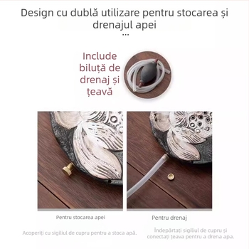 Set de ceai Kung Fu din ceramică handmade, ceainic și cești, în cutie cadou – stil retro luxos