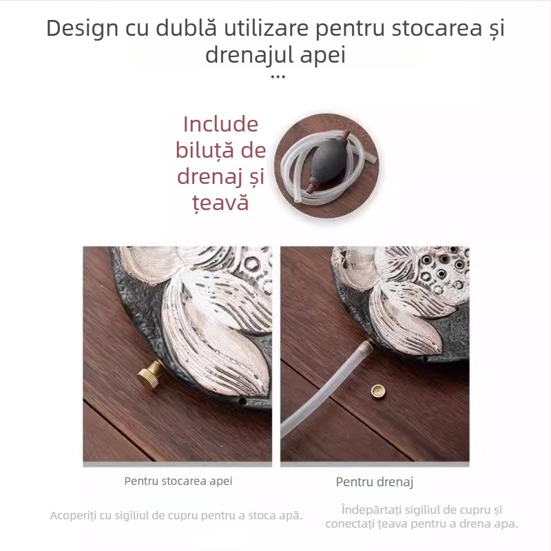 Set de ceai Kung Fu din ceramică handmade, ceainic și cești, în cutie cadou – stil retro luxos