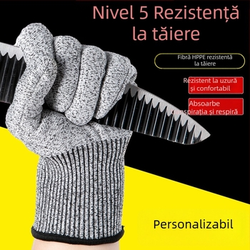 Mănuși HPPE îngroșate, nivelul 5 de protecție la tăiere, anti-perforație, anti-derapare, pentru tăierea legumelor și manipularea peștilor