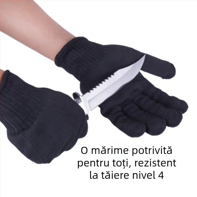 Mănuși rezistente la tăiere nivel 5, cu mai multe fire de oțel, mănuși de lucru, antiderapante, rezistente la uzură