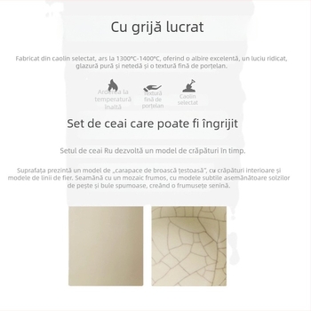 Set de ceai Kung Fu din porțelan, premium, cu ceainic, în cutie cadou, pentru birou și acasă