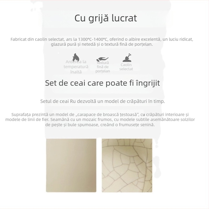 Set de ceai Kung Fu din porțelan, premium, cu ceainic, în cutie cadou, pentru birou și acasă