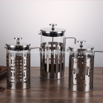 Ceainic din sticlă cu model pătrat, pentru presă franțuzească, ceai și cafea, infuzare manuală, rezistent la temperaturi înalte