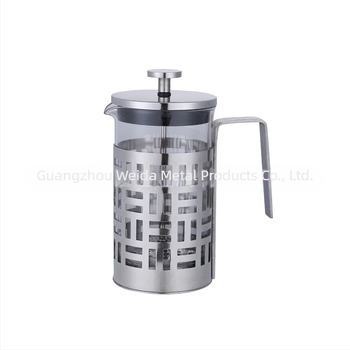 Ceainic din sticlă cu model pătrat, pentru presă franțuzească, ceai și cafea, infuzare manuală, rezistent la temperaturi înalte