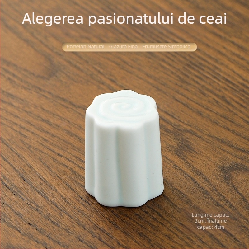 Capac ceramic pentru ceainic, cu motiv norilor norocoși, accesorii pentru ceai, suport mic pentru capac, cadou cu logo imprimat