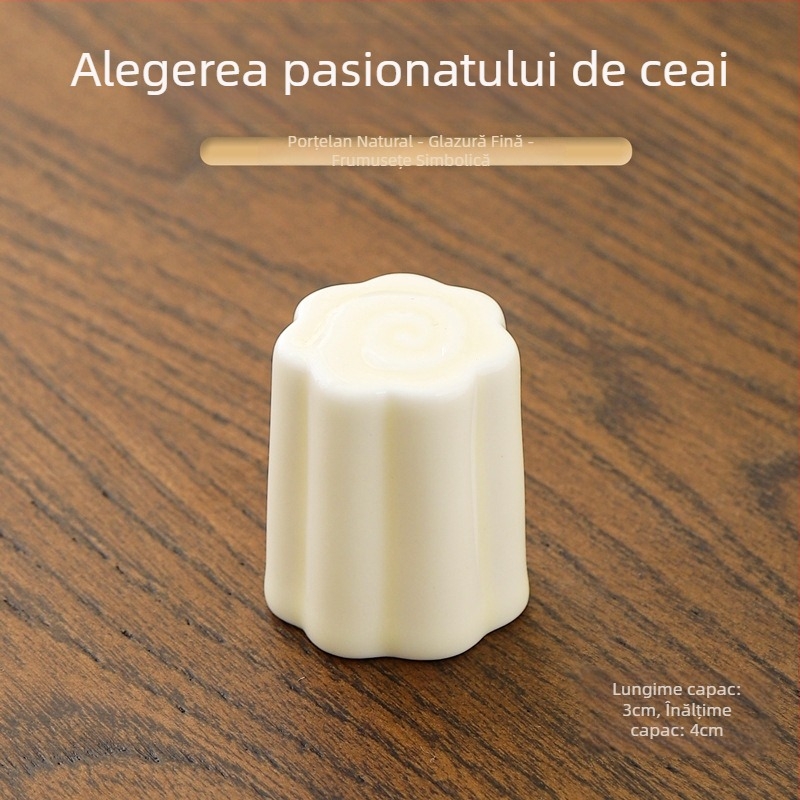 Capac ceramic pentru ceainic, cu motiv norilor norocoși, accesorii pentru ceai, suport mic pentru capac, cadou cu logo imprimat