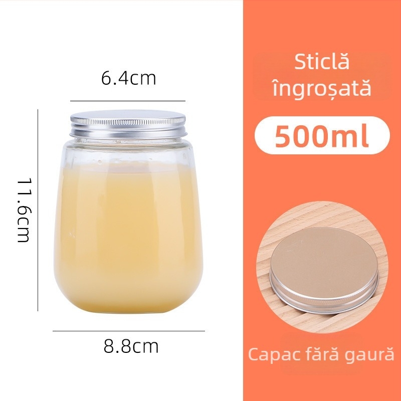 Recipient din sticlă pentru ceai cu lapte, cu Capac, pereți dubli, din sticlă borosilicată de înaltă rezistență, finisaj cu vopsire prin pulverizare, potrivit pentru băuturi calde și sucuri.