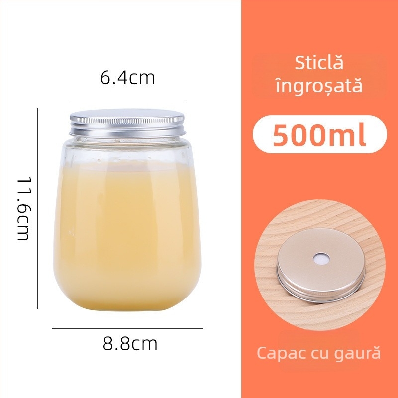 Recipient din sticlă pentru ceai cu lapte, cu Capac, pereți dubli, din sticlă borosilicată de înaltă rezistență, finisaj cu vopsire prin pulverizare, potrivit pentru băuturi calde și sucuri.