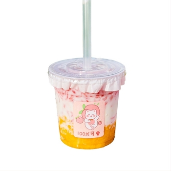 Pahar de unică folosință pentru suc din plastic, cu capac; PET; diametru 98 mm; capacități 360, 400, 500 sau 520 ml; potrivit pentru standuri cu sucuri