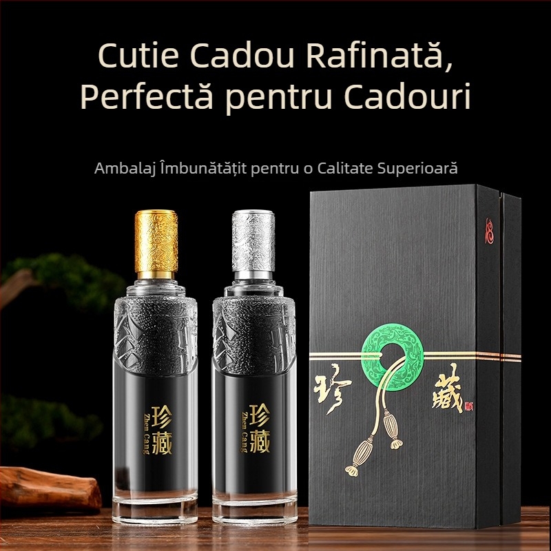Sticlă din cristal transparentă de 500 ml, goală, pentru ambalarea băuturilor, în set cadou