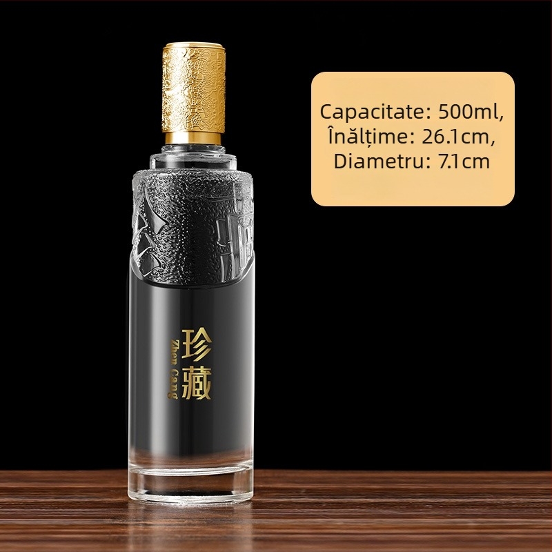 Sticlă din cristal transparentă de 500 ml, goală, pentru ambalarea băuturilor, în set cadou