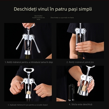 Deschizător de vin și bere din aliaj de zinc, multifuncțional, design neregulat