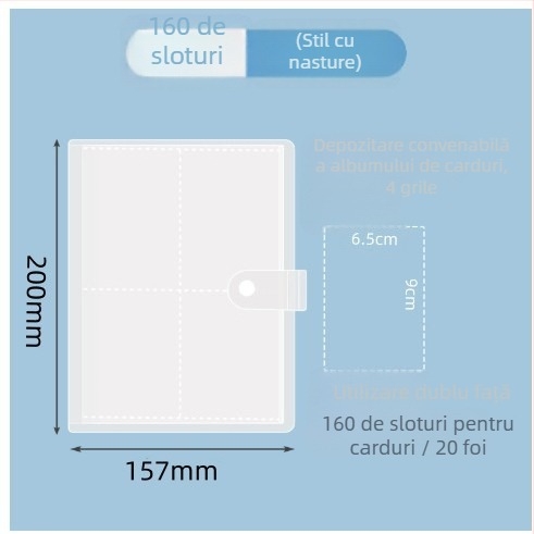 Album transparent pentru carduri de bijuterii, cu compartimente 3×4, pentru carduri de 3 inch, album foto Polaroid compact