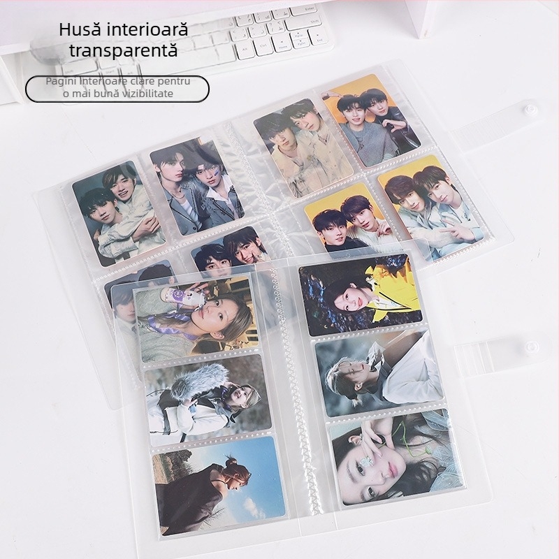 Album transparent pentru carduri de bijuterii, cu compartimente 3×4, pentru carduri de 3 inch, album foto Polaroid compact
